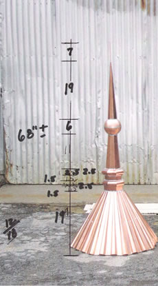 Fluted Old Chicago Style Turret Finial 68 inch