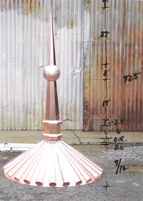 Fluted Old Chicago Style Turret Finial  72 inch