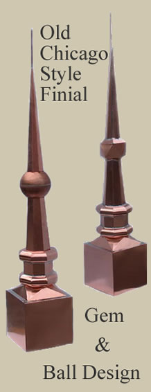 Old Chicago Style Gem and Ball Finial