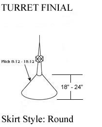 Round Turret Finial Drawing