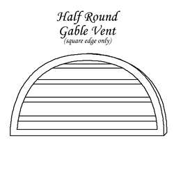 Half Round Copper Gable End Vent Drawing