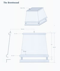 Signature Series Brentwood Copper Chimney Cap Drawing