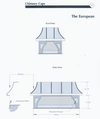 Signature Series European Copper Chimney Cap Drawing