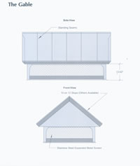 Signature Series Gable Copper Chimney Cap Drawing