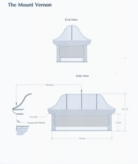 Signature Series Mount Vernon Copper Chimney Cap Drawing