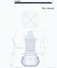 Signature Series Colonial Copper Cupola Drawing