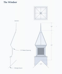 Signature Series Windsor Copper Cupola Drawing