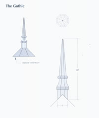 Signature Series Gothic Copper Finial Drawing