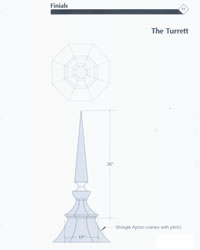 Signature Series Turrett Copper Finial Drawing