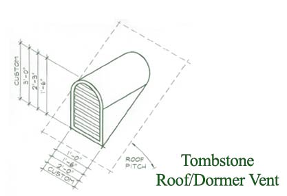 Tombstone Copper Roof Vent / Dormer Vent Drawing