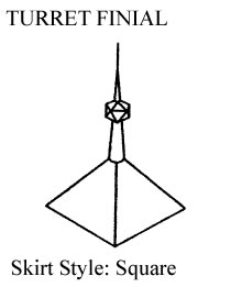 Square Turret Finial Drawing